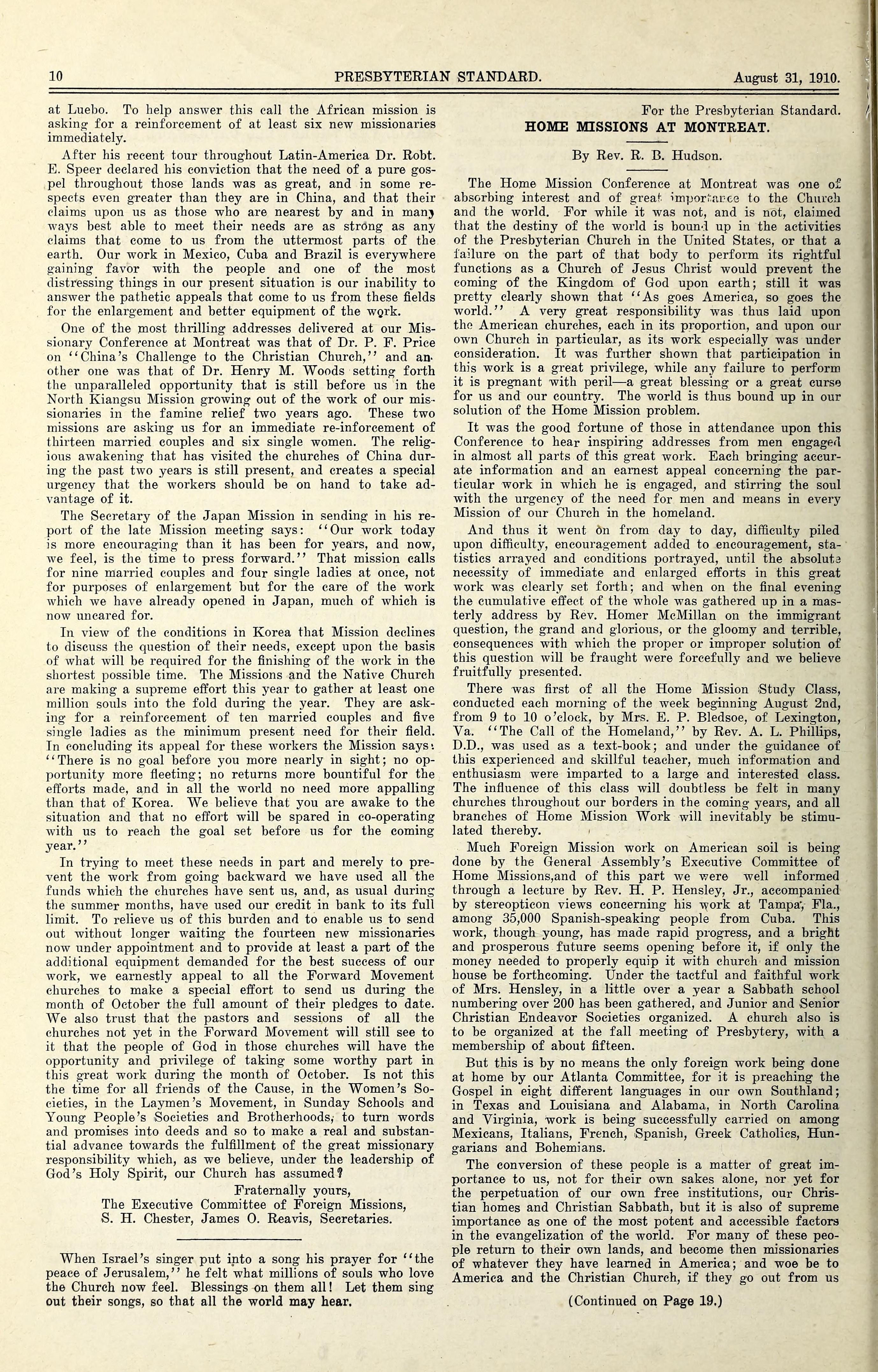 Home Missions Conference Montreat